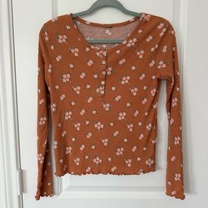 Girls Art Class Floral Long Sleeve Shirt